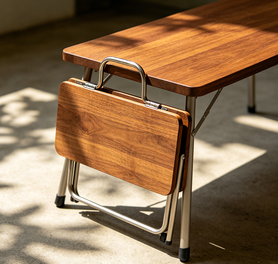 Solid Pine Small Desk with Two Dovetail Drawers and Oil Finish